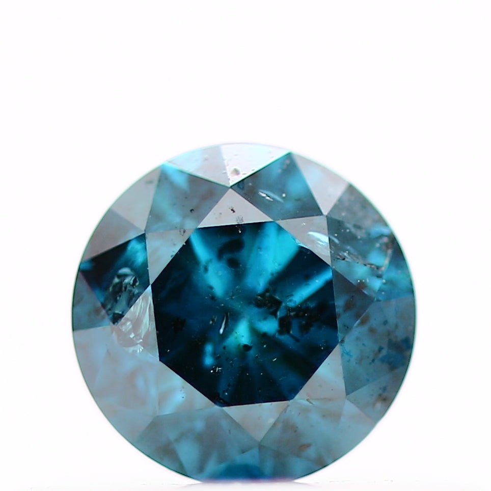 0.28 Carat Round Fancy Vivid Blue Natural Loose Diamond